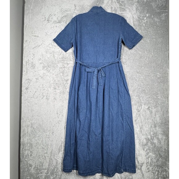 Bentley Dress Womens 8 Blue Denim Shirt Dress Floral Embroidery Casual Versatile - Picture 3 of 9